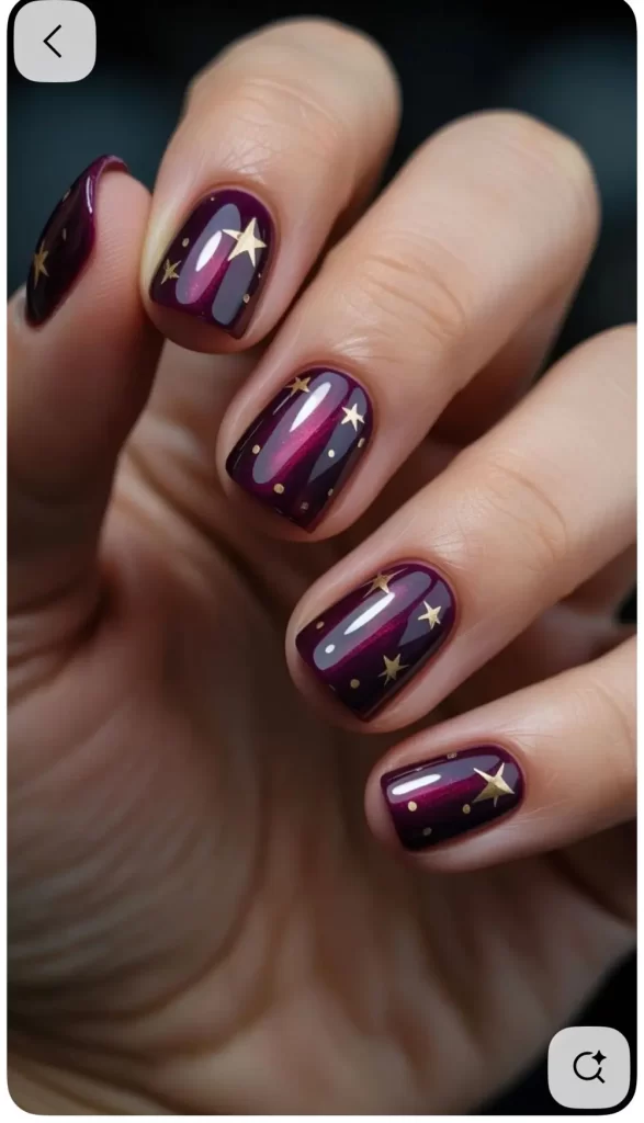 دیزاین ناخن کوتاه بنفش