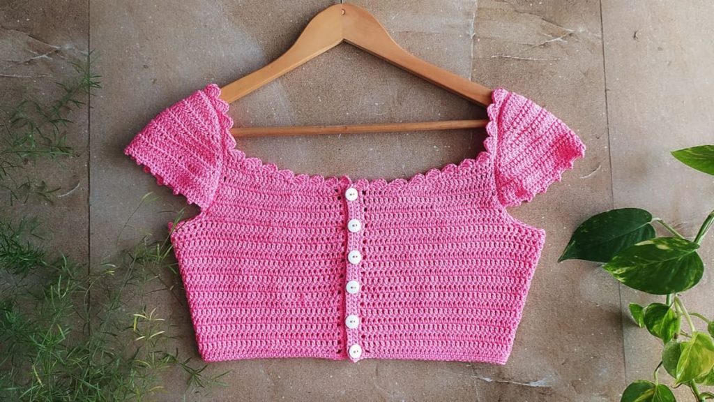 نیم‌تنه‌های قلاب‌بافی صورتی