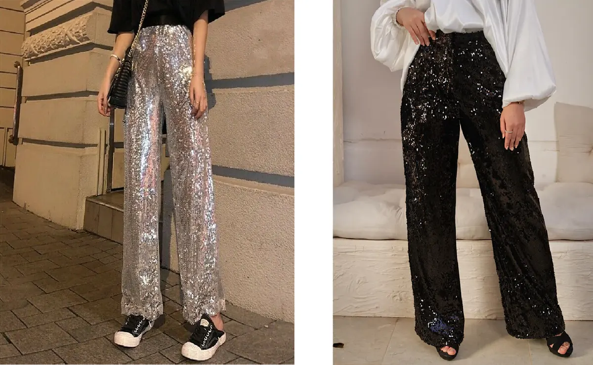 شلوار پولکی مجلسی زنانه