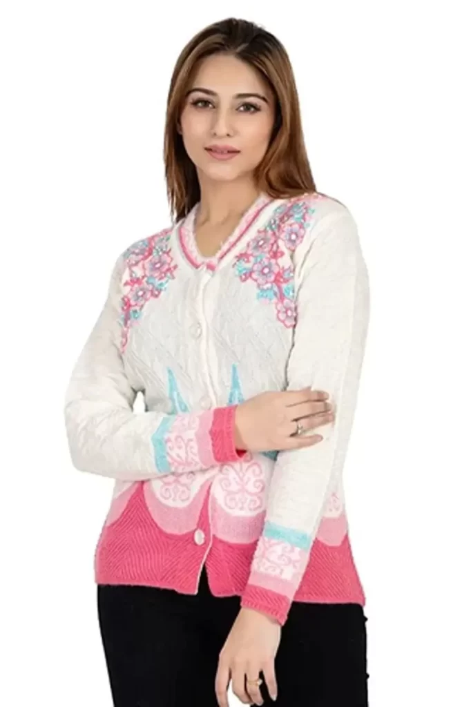 پلیور زنانه گلدوزیشده سفید