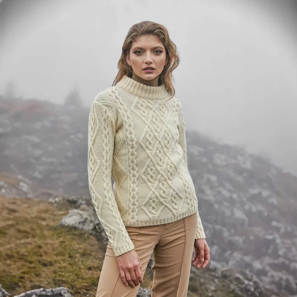 پلیور بافت پیچدار زنانه کرم