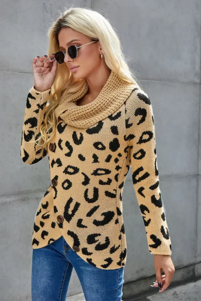 بلوز پلنگی زنانه روشن