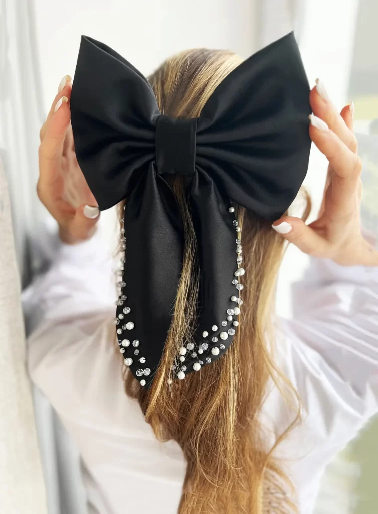 پاپیون مو ساتن سیاه