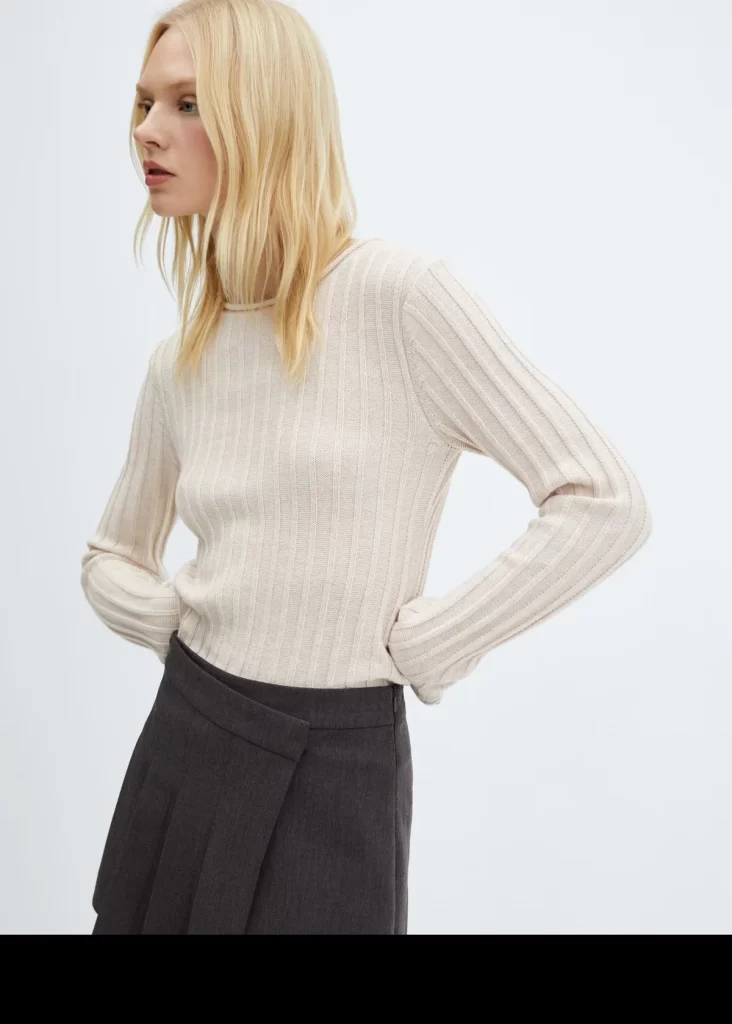 پلیور بافت ربی زنانه کرم