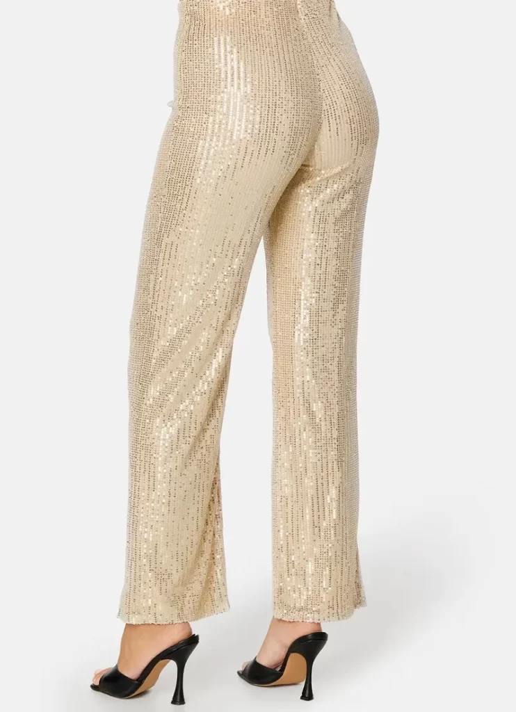 شلوار پولکی مجلسی زنانه طلایی