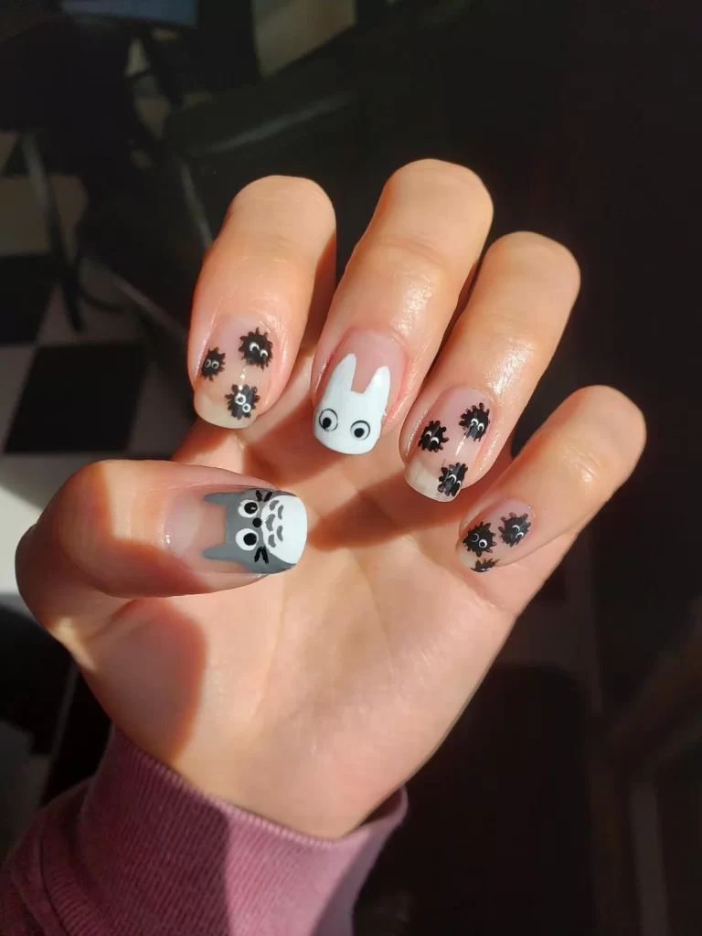 ناخن فانتزی کیوت صورت گربه