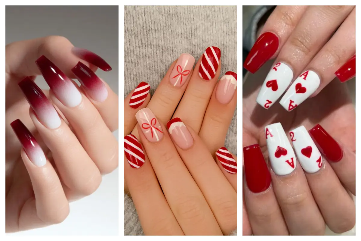 دیزاین ناخن قرمز و سفید؛ ایده‌های جذاب برای ست کردن با استایل‌های رسمی و اسپرت