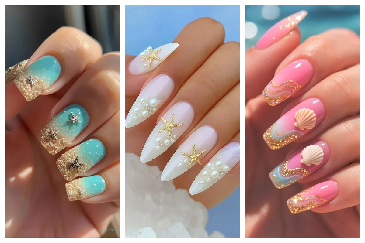 دیزاین ناخن با طرح ستاره دریایی؛ به راحتی می‌تونی احساس یک ساحل آرام رو روی ناخن‌هات داشته باشی!