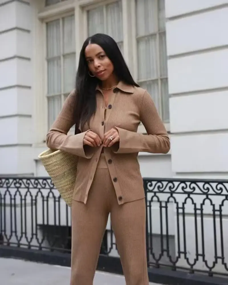 ست بافت شیک قهوه ای