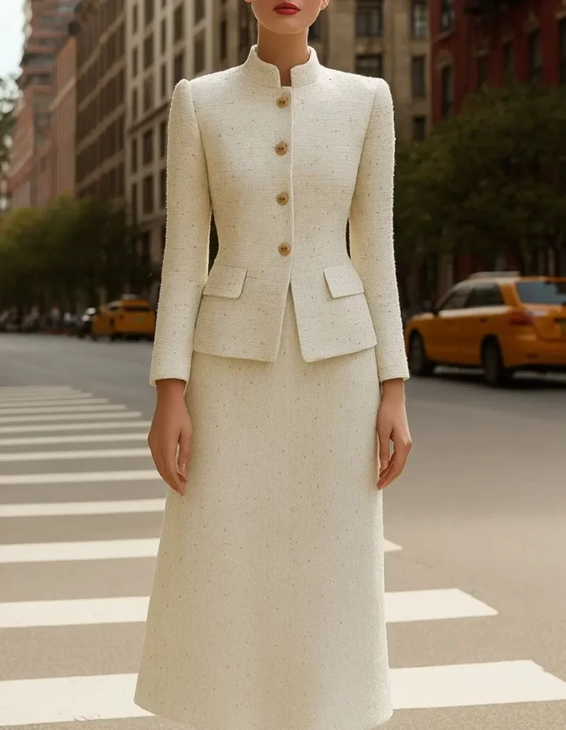 کت و دامن تویید کرم