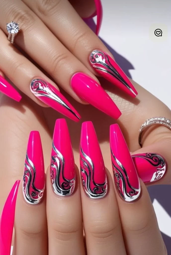 دیزاین ناخن سرخابی