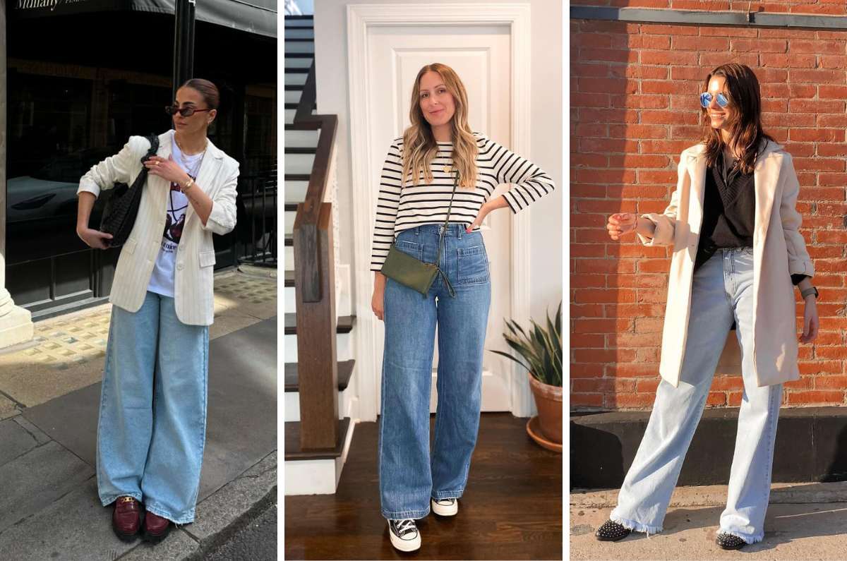 استایل پاییزی با شلوار لی واید