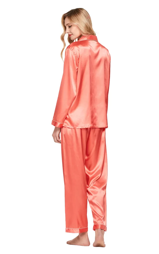 ست راحتی ساتن نارنجی قرمز