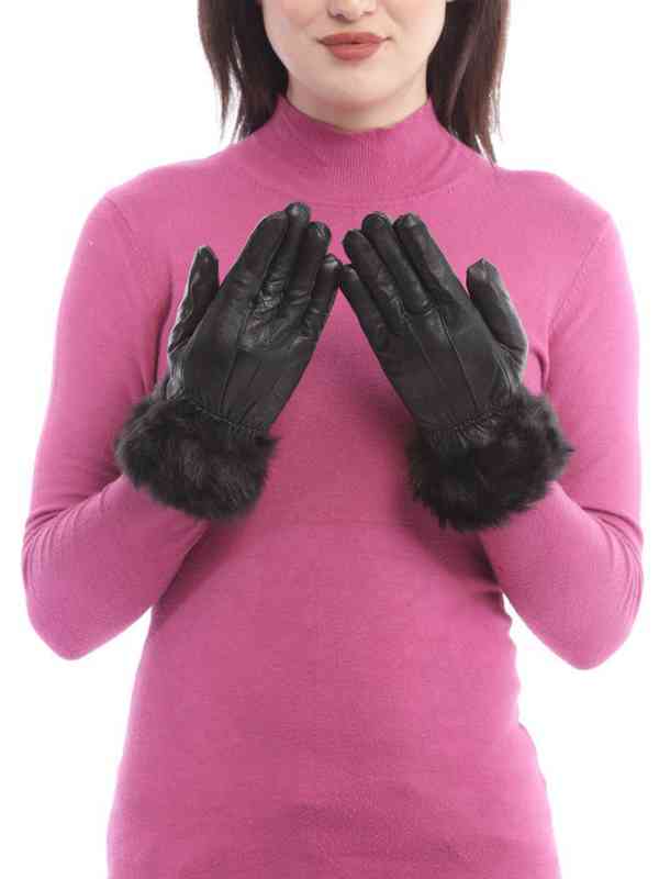 دستکش چرمی سیاه