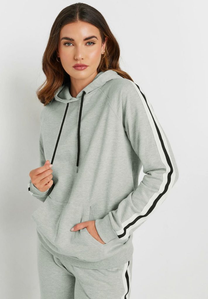 هودی بلند طوسی بند دار