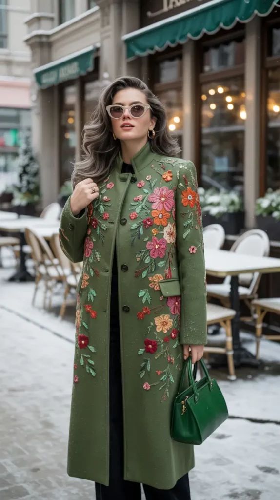 مانتو سوزندوزی سبز