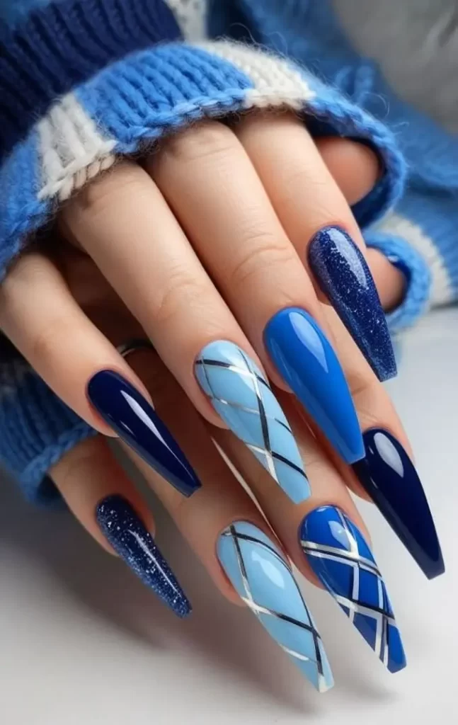 مدل ایده کاشت ناخن آبی