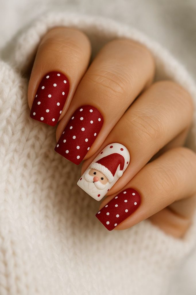 طراحی ناخن کریسمس قرمز