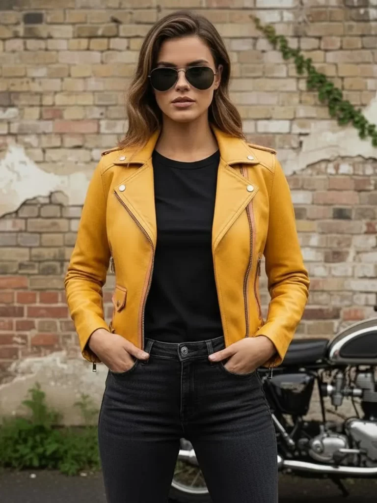 کت اسپرت زنانه کوتاه زرد