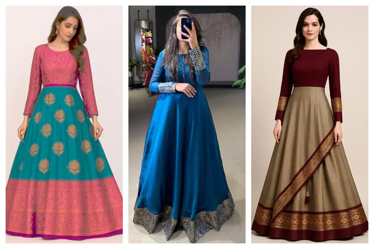 لباس ساری؛ ساتن سنگین با حاشیه طلایی، هر جا که بپوشی همه فقط به تو زل می‌زنن!